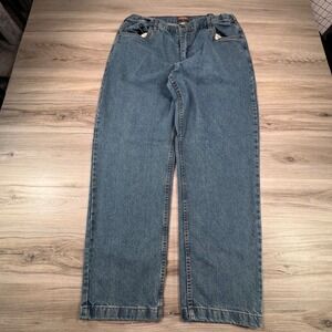 Tailgate Mens Jeans 40W L Blue Denim Straight Leg Casual Pants Expandable Waist